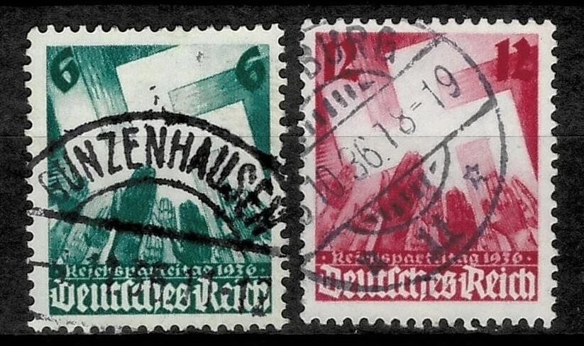 German Reich 1936 ☀ Nuremberg Party 1939 Mi# 632/633 ☀ Used
