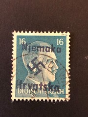 GERMANY CROATIA WWII-GERMAN OCCUPATION, 16 Rpf. USED #825