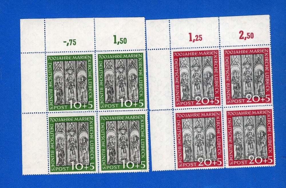 GERMANY WEST, YV # 25/6, BLOCK OF 4, COMPLETE SET, MNH, CV 1500 EUROS