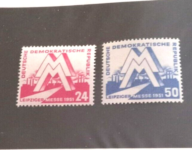 Germany DDR 1951 Leipzig Fair Stamp Set MNH 10 Scott # 78-79