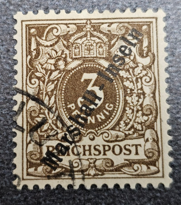 Stamp Germany Reich Colony Marshall-Inseln 3 Pfennig 1900 Mi. Nr. 1 II [39072-11