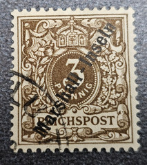 Stamp Germany Reich Colony Marshall-Inseln 3 Pfennig 1900 Mi. Nr. 1 II [39072-11