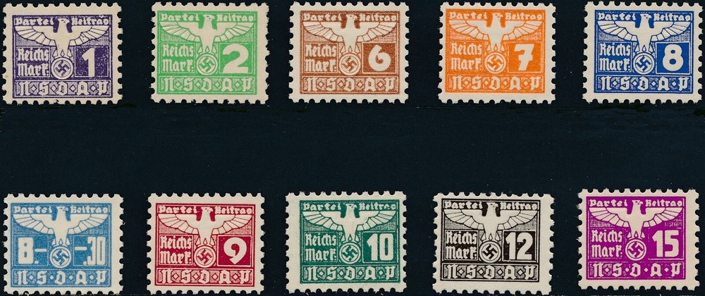 Stamp Germany Revenue Parteitag WWII 1935 3rd Reich Occupation Selection MNG