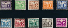 Stamp Germany Revenue Parteitag WWII 1935 3rd Reich Occupation Selection MNG
