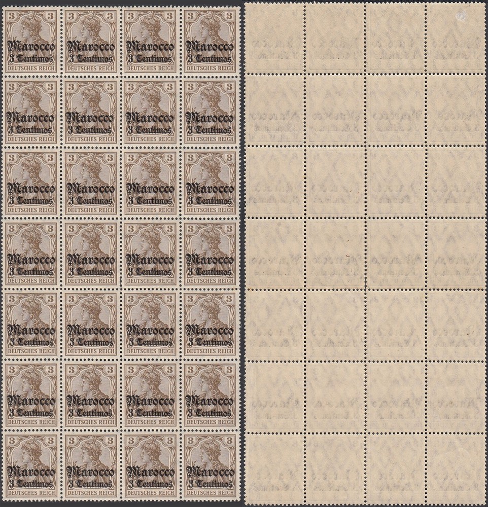 German Morocco 1906- MNH stamps. Mi Nr.: 34. Sheet of 28……. (EB) AR-09295