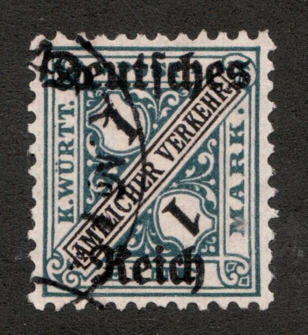 1920 German Wurttemberg Sc #O183 (official) 1 Mark, Coat of Arms. Used Cv$8