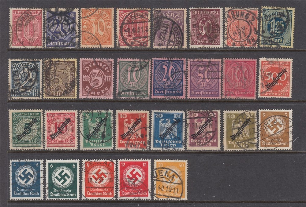 Germany WW1 and WW2 OFFICIALS – Back of the Book Issue (USED) NICE