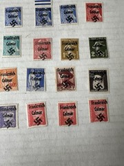 German WW2 France Overprint Colmar Propaganda Collection Of 32 Stamps Unused