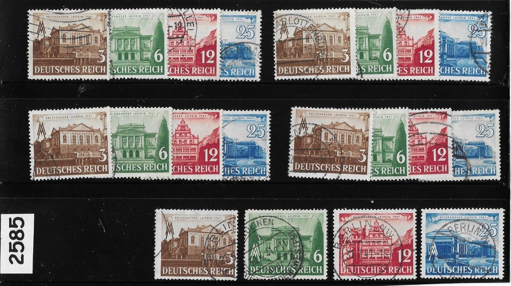 Stamp sets X5 Sc 498-501 1941 Germany Third Reich Leipzig Spring fair #2585