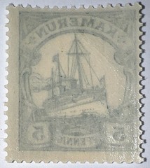 Travelstamps: Germany Kamerun Stamps 5pf Kaiser’s Yacht mint MOGNH WMK