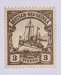 Travelstamps: GERMAN NEW GUINEA STAMPS Scott #20 Kaiser’s Yacht, Mint OG WMK