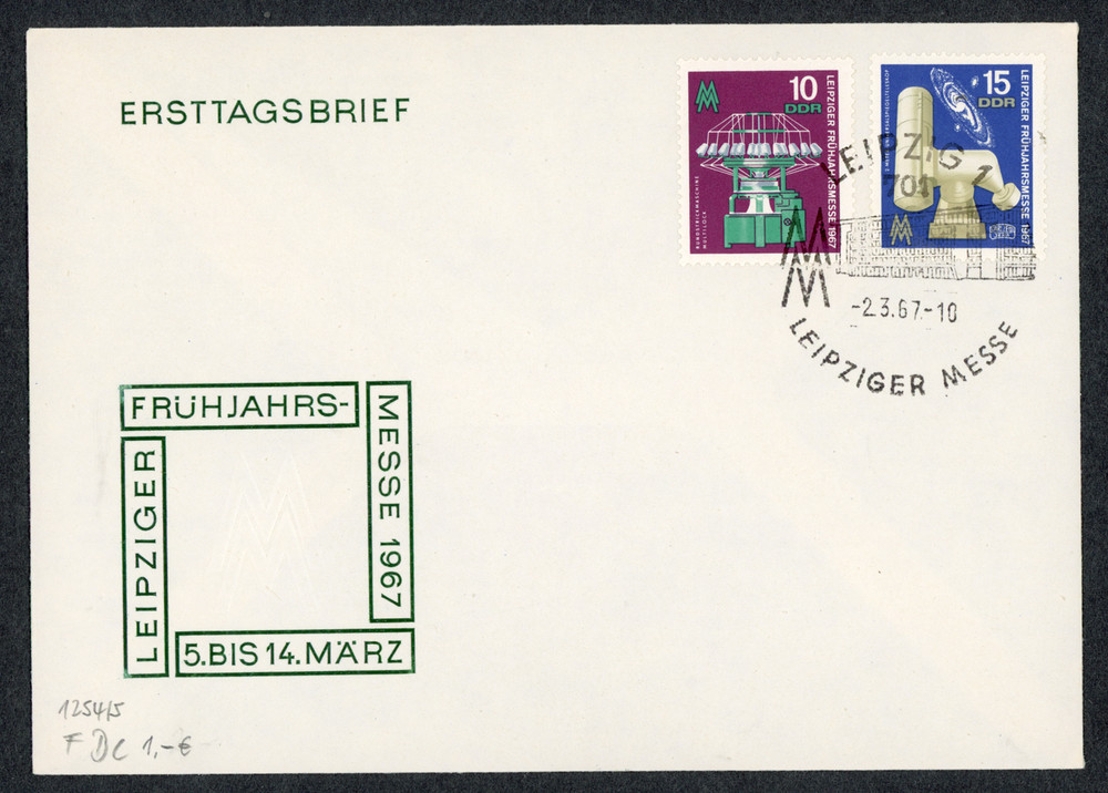 GDR FDC Leipzig Spring Fair 1967 #897 898