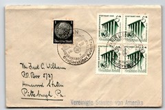 Germany SC# B138 Block of 4 On Event Cover to USA – Z13294
