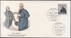 GERMANY Sc # 1449 FDC – 175th ANN of the BIRTH of FRITZ REUTER, DIALECT AUTHOR