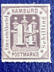 GERMANY; HAMBURG 1866 classic Rouletted issue Mint Light hinged 1.25s. value
