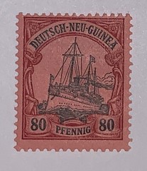 Travelstamps: GERMANY GERMAN NEW GUINEA STAMPS Kaiser’s Yacht 80pf Mint OG H
