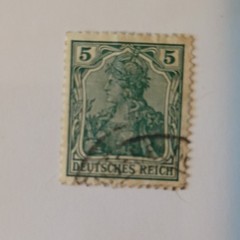 25 Deutsches Reich Germany Used Stamp Lot Handstamped Various Denominations