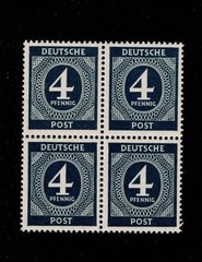 MNH Stamp block Sc 533 1946 Post WWII Germany Large numeral From mint sheet