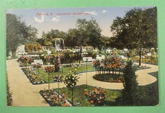 DR WHO 1916 GERMANY WWI FELDPOST HALLE GARDEN POSTCARD R45466