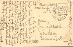 WWI Feldpost Postcard 1916 Baranovichi Belarus to Potsdam German Ruin Stavka 219