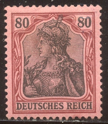 GERMANY #74 Mint (H) – 1902 80pf Lake & Black