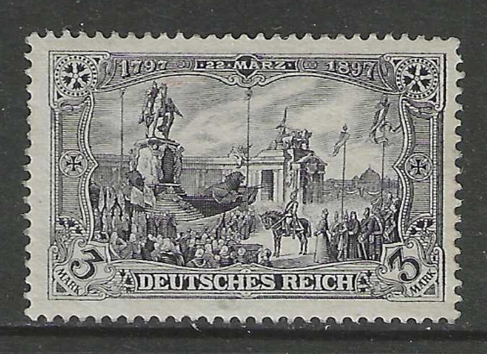 Germany 1902 3 Mark Kaiser Wilhelm Memorial no watermark mint** $ 2,098.00