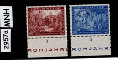 MNH Stamp set Post WWII 1947 Germany B296 – B297 Leipzig spring fair #2957a