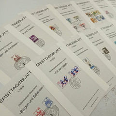 Vintage 1977 Ersttagsblatt Germany First Day Issue Stamp Sheets Set of 15 Bonn
