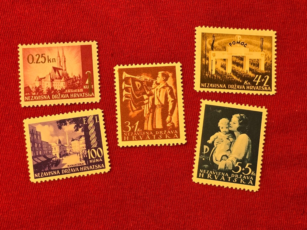 1942 WW2 WWII CROATIAN CROATIA WINTER HELP NAZI GERMAN Third Reich stamp lot MNH