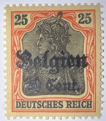 Travelstamps: Germany Offices in Belgium Stamps WWII 20c on 25pf Mint MOGH Wmk