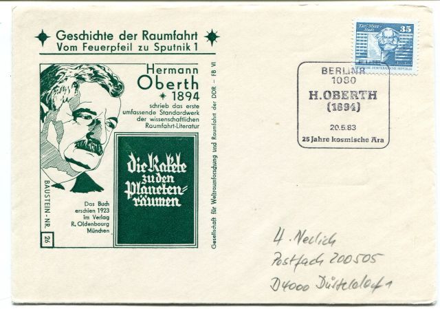 1983 Geschichte Raumfahrt Vom Feuerpfeil Sputnik 1 Hermann Oberth Berlin 1080