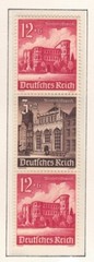 Germany – 1940 ZdMiNr. S267, 12pf+3pf+12pf Buildings, se-tenant strip of 3 (MNH)