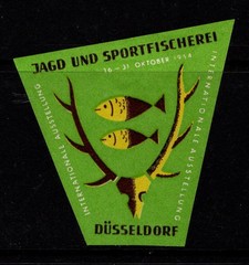 Germany 1954 Dusseldorf Fish Expo Poster Stamp MH / HR – S52201