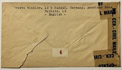 1940s PASSAU GERMANY AMERICAN ZONE COVER SENT TO BEAVER COLLEGE PA US CENSORED
