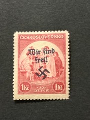 SUDETENLAND WWII-GERMAN OCC. Local ovpt REICHENBERG 1 Kc. MNH /s1 #426