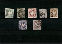 GERMANY Old states BAYERN 1867 used imperf. stamps – silk wmk (CV $310 EUR269)