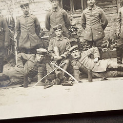 WW1 WWI Imperial German soldiers crossed swords Military war postcard 1917