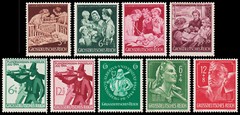 Germany Scott B253-B256, B278-B279, B280, B281-B282 (1944) Mint NH VF C