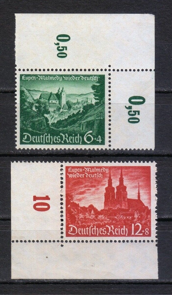 Germany 1940 MNH Mi 748-749 Sc B174-B175 View of Malmedy & Eupen / Belgium **