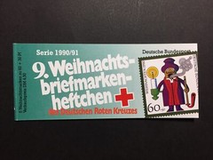 GERMANY STAMP BOOKLET 1990 RED CROSS CHRISTMAS NOEL ROTES KREUZ RARE!! xa89