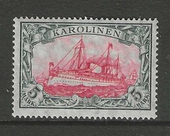 1915 German colonies CAROLINE ISLANDS 5 Mark Yacht issue mint*, $ 279.00