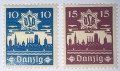 Travelstamps: 1937 Germany Danzig Stamps Mi.No. 267-268, Mint, Og, Hinged, WW2