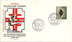 Germany 1958 FDC – German Gymnastics – Saarbrucken – F67088
