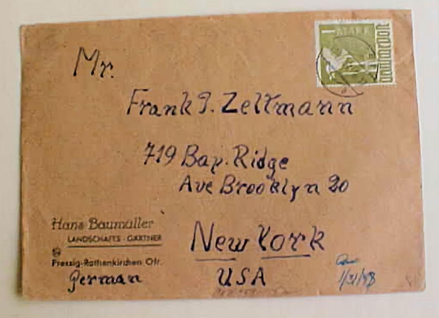 GERMAN PEACE DOVE 1M TO USA 12-12-1947
