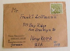 GERMAN PEACE DOVE 1M TO USA 12-12-1947