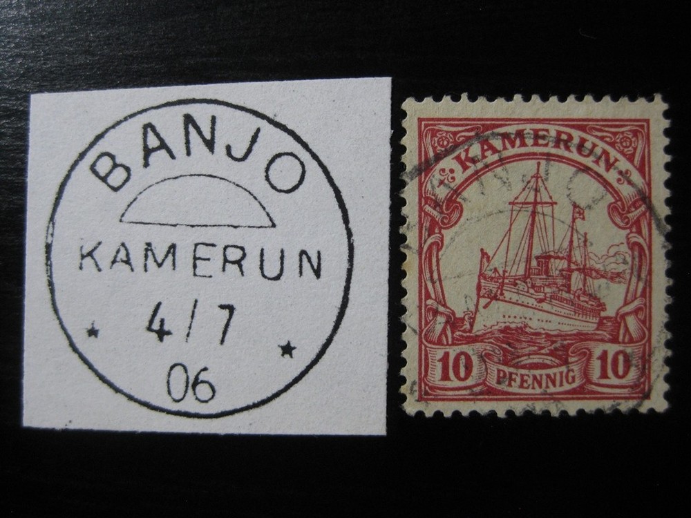 KAMERUN GERMAN COLONY very nice Kaiser Yacht w/ scarce „Banjo“ cancel!