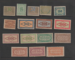 16 Different Germany Revenue Weimar Republic Inflationary stamps MNH 1920’s