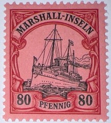 Travelstamps: GERMANY MARSHALL ISLANDS STAMPS Kaiser’s Yacht 80pf MOGH UNWMK