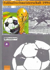 GERMANY FOLDER 1994 SOCCER with 2 stamps (see scans). Perfect condition!