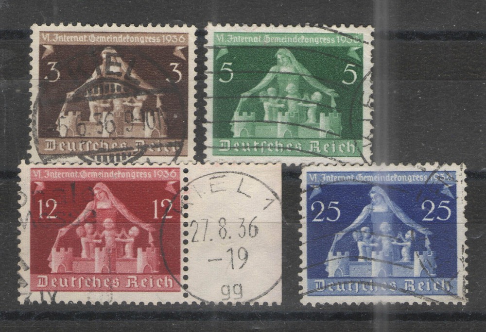 WW2 Nazi Germany -Third Reich 1936 Sc# 473-476 Used Municipalities stamps set